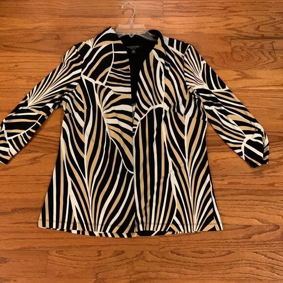Perceptions New York size 14 open front lightweight jacket w/ruched sleeves - Picture 6 of 7